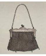 VINTAGE Silver Mesh Purse ART DECO Floral Design Deely Lee Massachusetts - $250.00