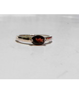 RED MOZAMBIQUE GARNET OVAL SOLITAIRE RING, 925 SILVER, SIZE 7, 1.00(TCW)... - $25.00