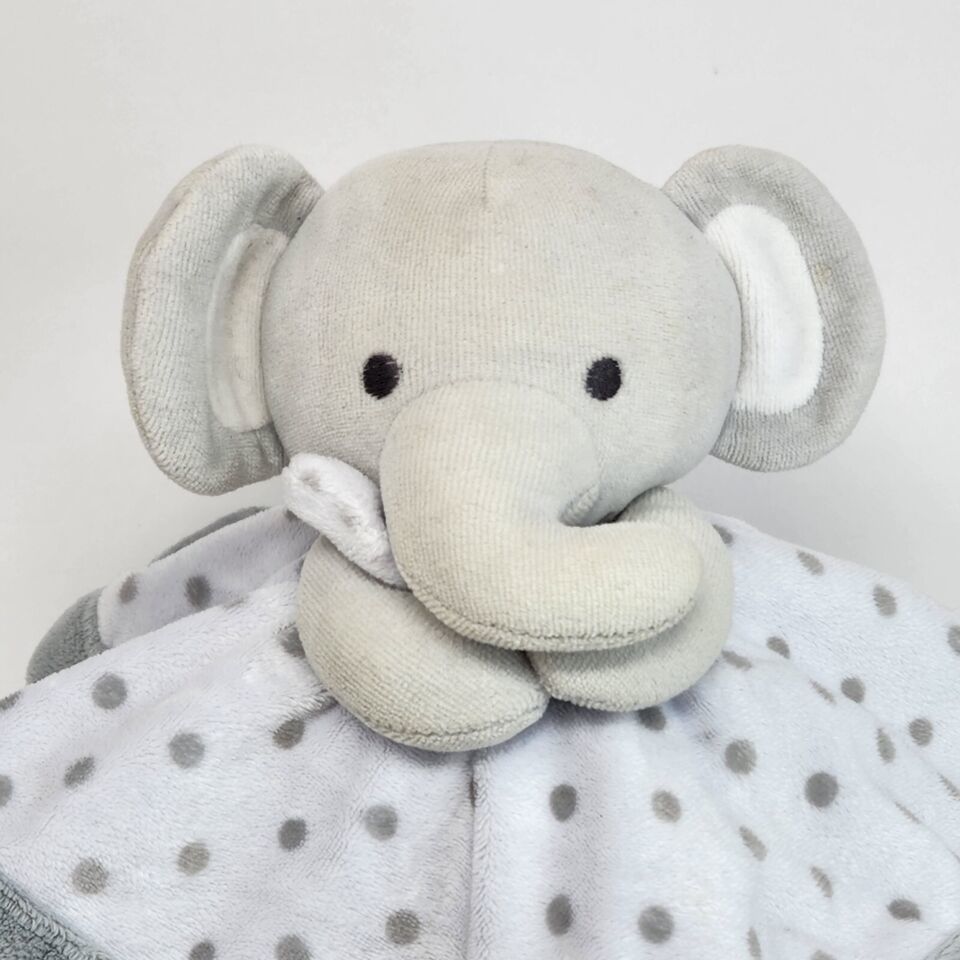 FALLS CREEK BABY GREY ELEPHANT SECURITY BLANKET STUFFED ANIMAL PLUSH