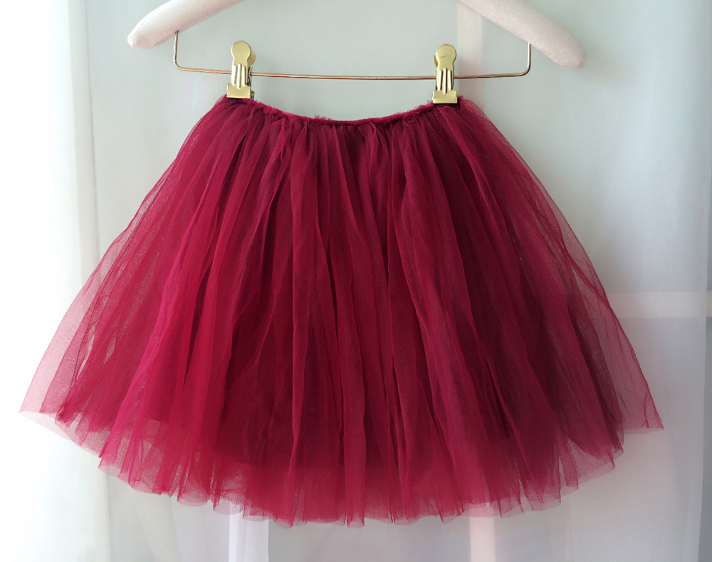 Flower Girl Skirts, Baby Tutu Skirt, Infant Tulle Skirt Red, Elastic Waist TUTU / WEDDING