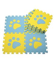 Interlocking Foam Mats EVA Foam Floor Mats (10 Tiles) Yellow Footprints