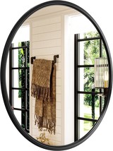 Growsun 24&quot; Black Round Mirror, Circle Wall Mirror For Bathroom Vanity, ... - $61.94