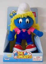 Hug A Smurf Smurfette in Overalls And Red Tennis Shoes 1996 A4 - $12.00