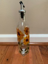  16oz Hand-Painted Sunflower Glass Oil and Vinegar Cruet  - $18.70
