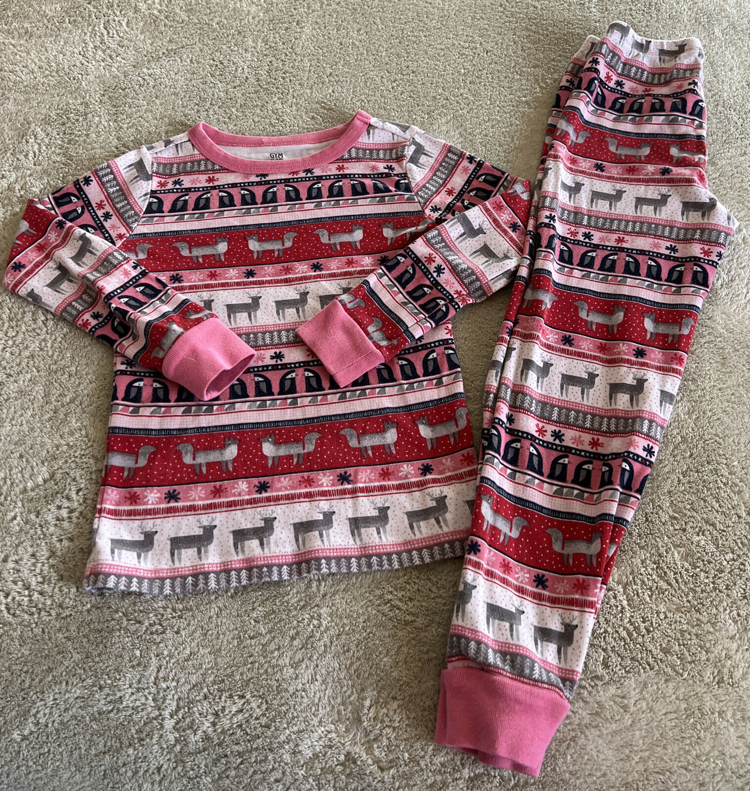 Gymboree Girls Pink White Red Gray Reindeer and similar items