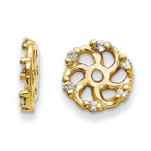 Fashion Jewelry 14K Gold .04ct Diamond Earring Jackets Jewelry New  - $137.88