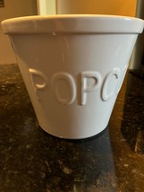 Crate and Barrel Popcorn Bowl- Large Serving Dish Ceramic Bucket Movie N... - $20.85
