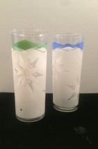 Vintage 70s atomic snowflake collins cocktail glasses