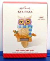 2014 Hallmark Keepsake Owl Ornament Whoooo's Watching Magic Solar Motion Who's - $24.90