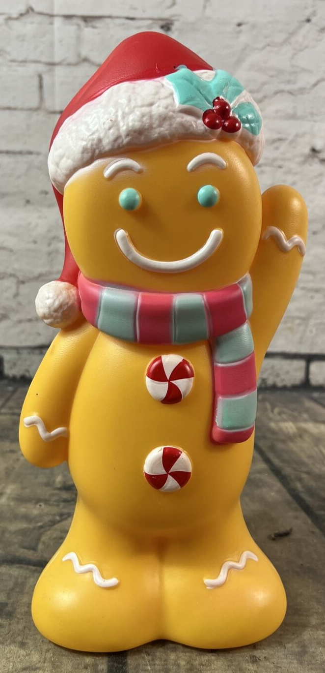 Christmas Gingerbread Man Blow Mold Classic Lights Up Holiday Time 11