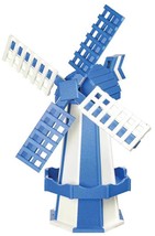 6½ FOOT JUMBO POLY WINDMILL - Blue &amp; White Working Garden Weathervane Am... - $1,428.97