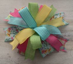 1 Pcs Whimsical Lantern Easter Wired Wreath Bow 10 Inch #MNDC - $37.48