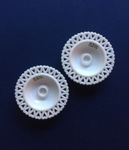 Pair of 50s Lindshammar white taper candle holders by Gunnar Ander