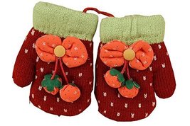 Durable Lovely Pattern Warm Gloves Useful Woolen Winter Baby Mittens 137CM