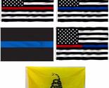 K&#39;s Novelties 3x5 First Responder Thin Blue Red Line Police Fire Gadsden... - $31.88