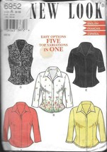New Look #6952  Misses&#39; Blouse - 5 Variations - Size3 8-14 - $6.44