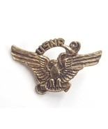 Vintage USNR Navy Reserve Eagle Gold Tone Military Lapel Pin Badge Screw... - $9.99