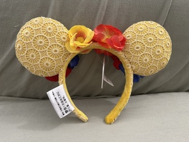Disney Parks Authentic Yellow Lace Flower Minnie Mouse Ears Headband NEW image 3