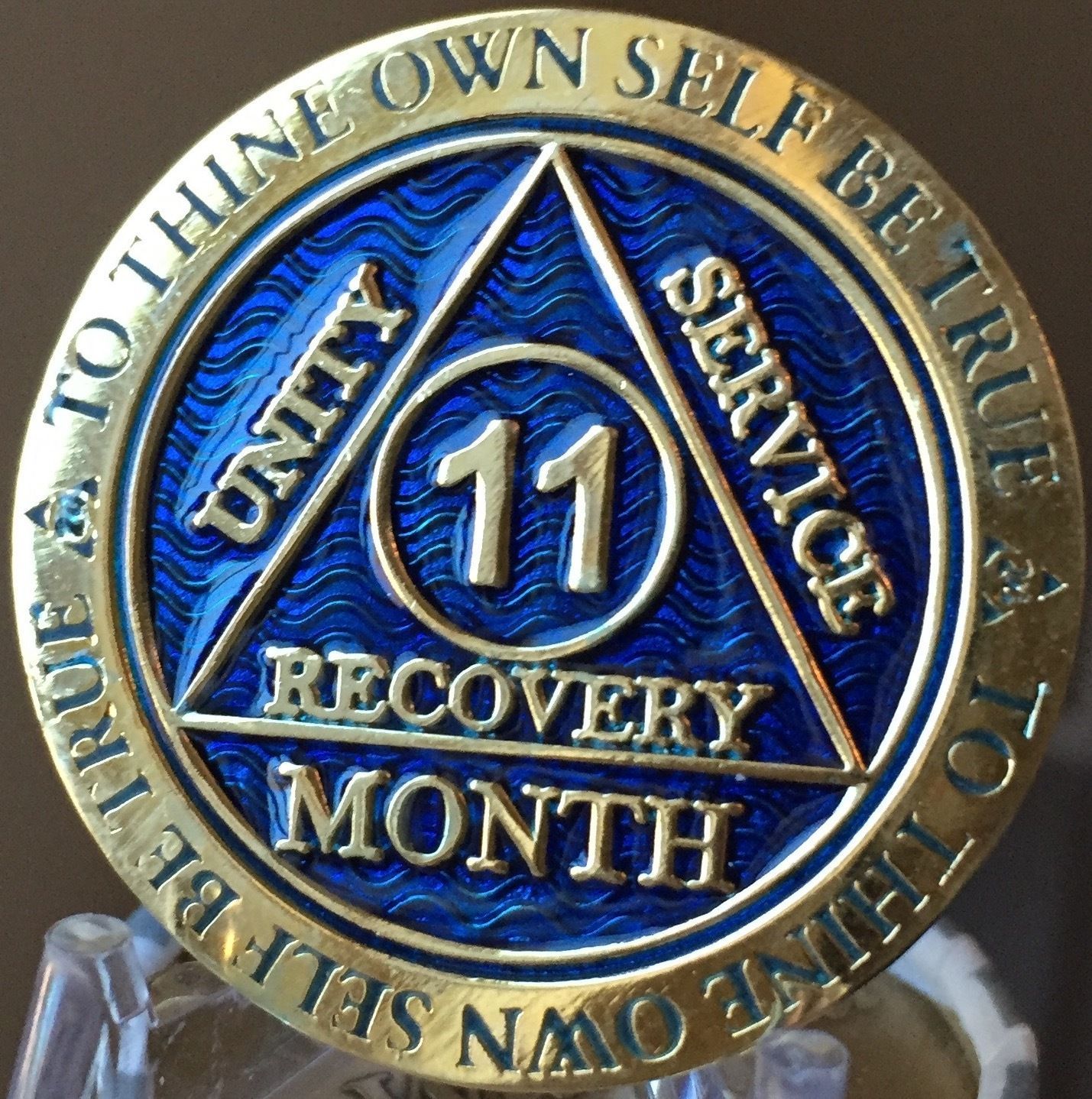  RecoveryChip 36 Year AA Medallion Elegant Black Gold Silver  Bi-Plated Alcoholics Anonymous Chip : Office Products