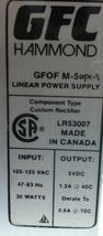 GFC HAMMOND GFOF M-5 LINEAR POWER SUPPLY image 3