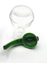 Vintage MCM Creamer Syrup Glass Pitcher Dispenser Ivory Color Plastic Lid  Spout