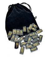 Set di rune in tormalina nera Contatore Crystal Gemstone Divination &amp; Pl... - $19.10