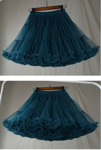 TEAL Blue Tiered Short Tulle Skirt Outfit Plus Size Teal Blue Puffy Tulle Skirt  image 4