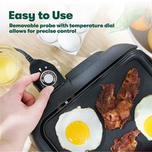 Chefman Electric Griddle, Fully Immersible and Dishwasher Safe Features,  Adjustable Temperature Control Allows for Versatile Cooking and Removable