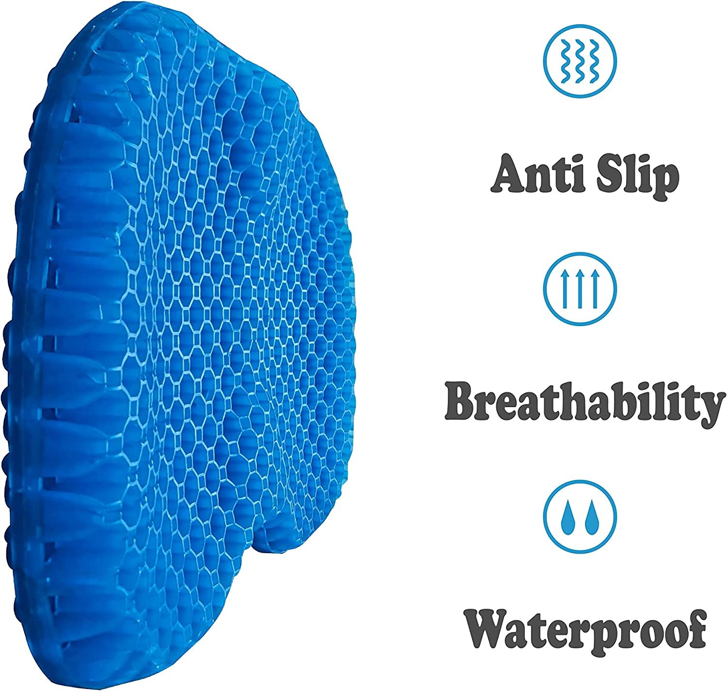 BridgeShine Anti Slip Kayak Seat Cushion,Waterproof Gel Boat Canoe Rowing  Stadium Pad for Sit in Kayak Chair,Lifetime Kayak Accessories Equipment  Gear