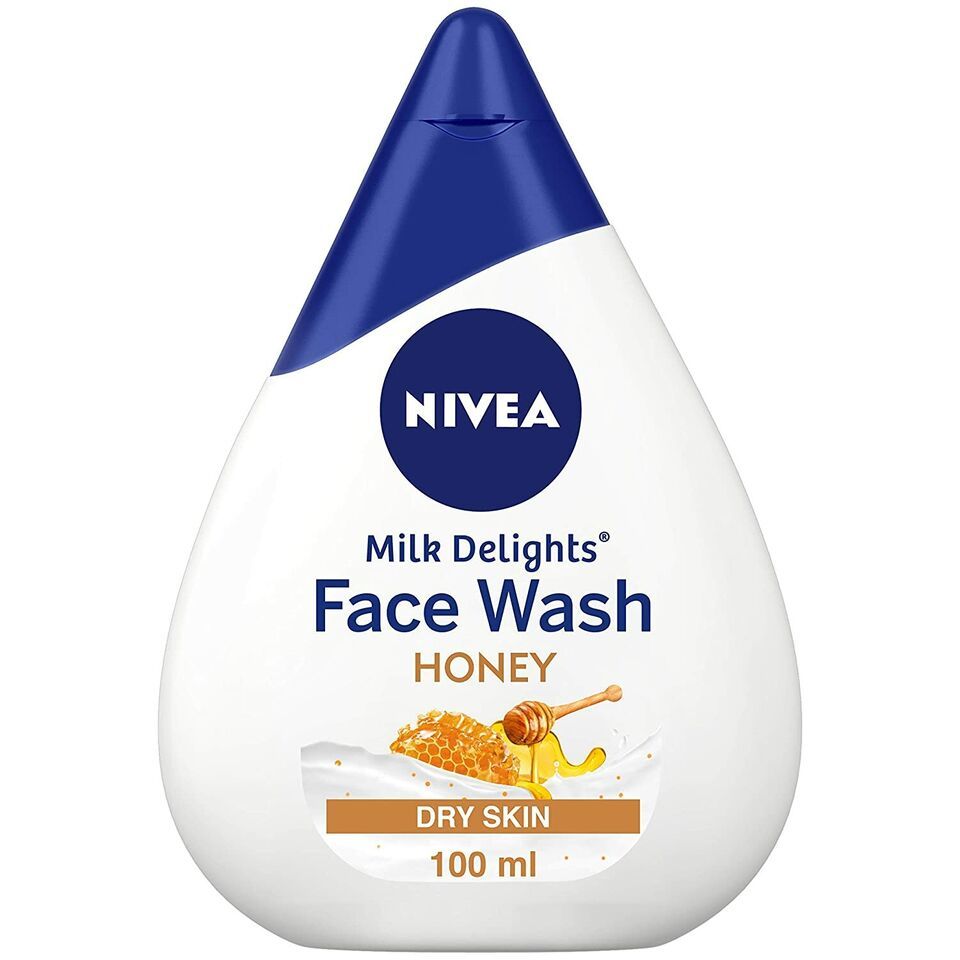 NIVEA Face Wash, Milk Delights Moisturizing Honey(Dry Skin),100ml x 2