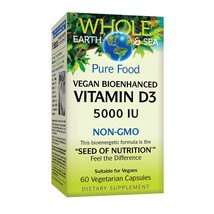 Natural Factors Whole Earth & Sea Vitamin D3 5000 IU, 60 Vegetarian Capsules - $25.99