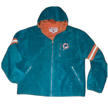 Vintage 90s Miami Dolphins Champion Fleece Nylon-Lined Jacket Hoodie Men... - $32.24