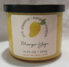 Kirkland's 14.25 oz Large Jar 3-Wick Candle Natural Wax Blend MANGO YUZU - $27.08