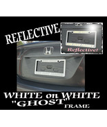 WHITE ON WHITE &quot;GHOST&quot; REFLECTIVE CUSTOM TEXT PERSONALIZED License Plate... - $14.84