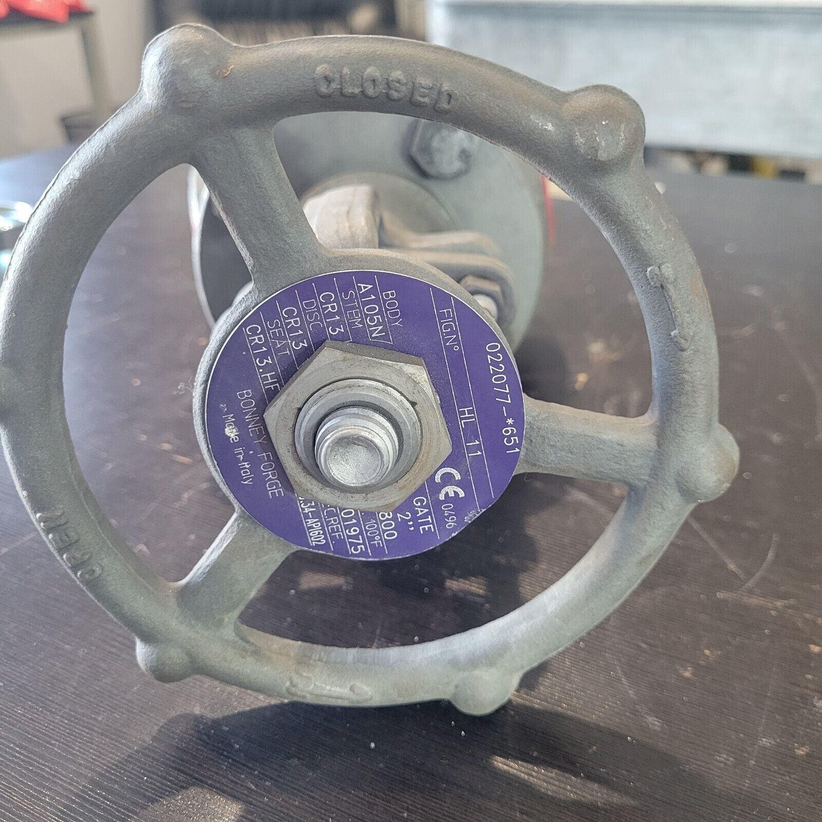 BONNEY HL11 Gate Valve 2" 800 Threaded CR13 A105N Steel Trim 8