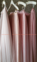 Wedding Bridesmaids Maxi Tulle Skirt Outfit, Baby Pink Blush Pink Rose Pink Tutu image 2