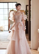 Ivory Strapless Wedding Bridesmaid Dresses Layered Tutu Maxi Wedding Dress Plus image 5