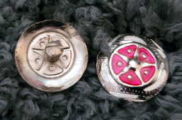 Silver Star Concho Pink enamel accent NEW by Action Company 1 1/2" Set of 4 image 2