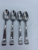 Oneida Recline Stainless Glossy Curved Vertical Line 18/0 Set 4 Teaspoon... - $49.49