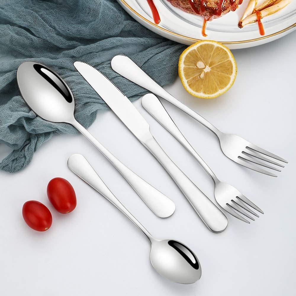 Hiware 48 Pieces Rainbow Silverware Set with Steak Knives for 8