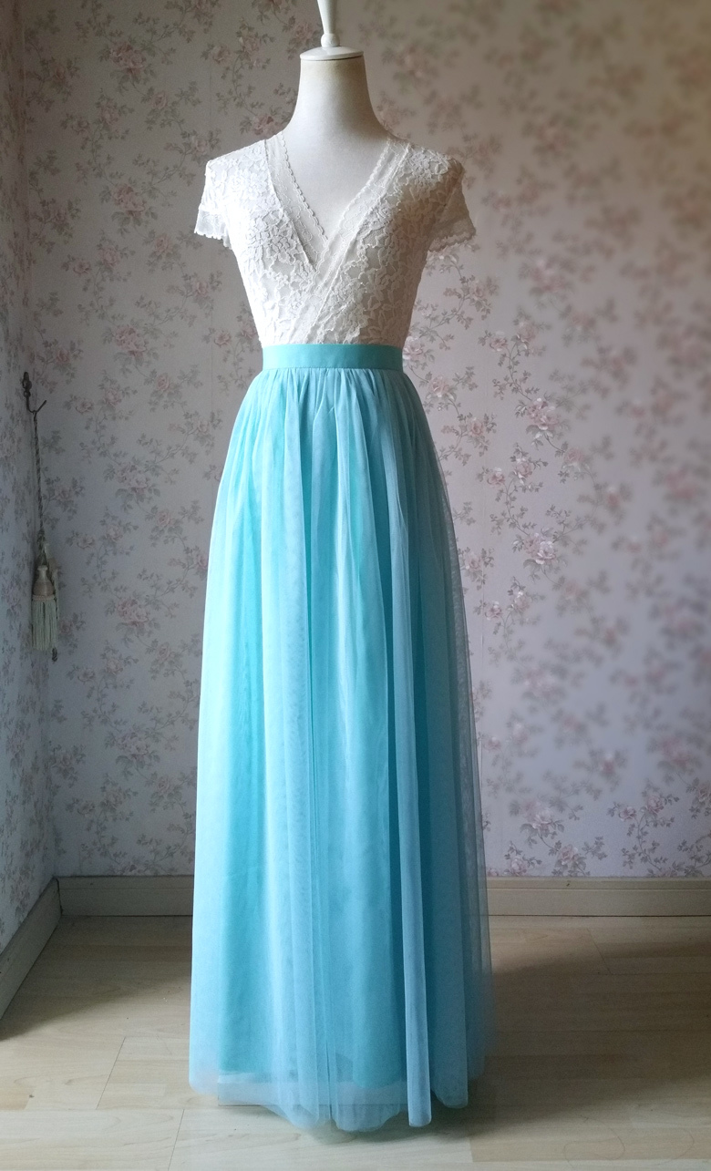 Full tulle skirt wedding blue 22 1