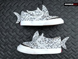 Vans Little Kids Toddler Size 9 Shark Shoes Fins Tail Fish Slip-on Strap 721356 - $39.59