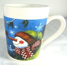 Snowman Christmas Cardinal Roysl Norfolk Coffee Tea Off White/Blue Mug C... - $7.10