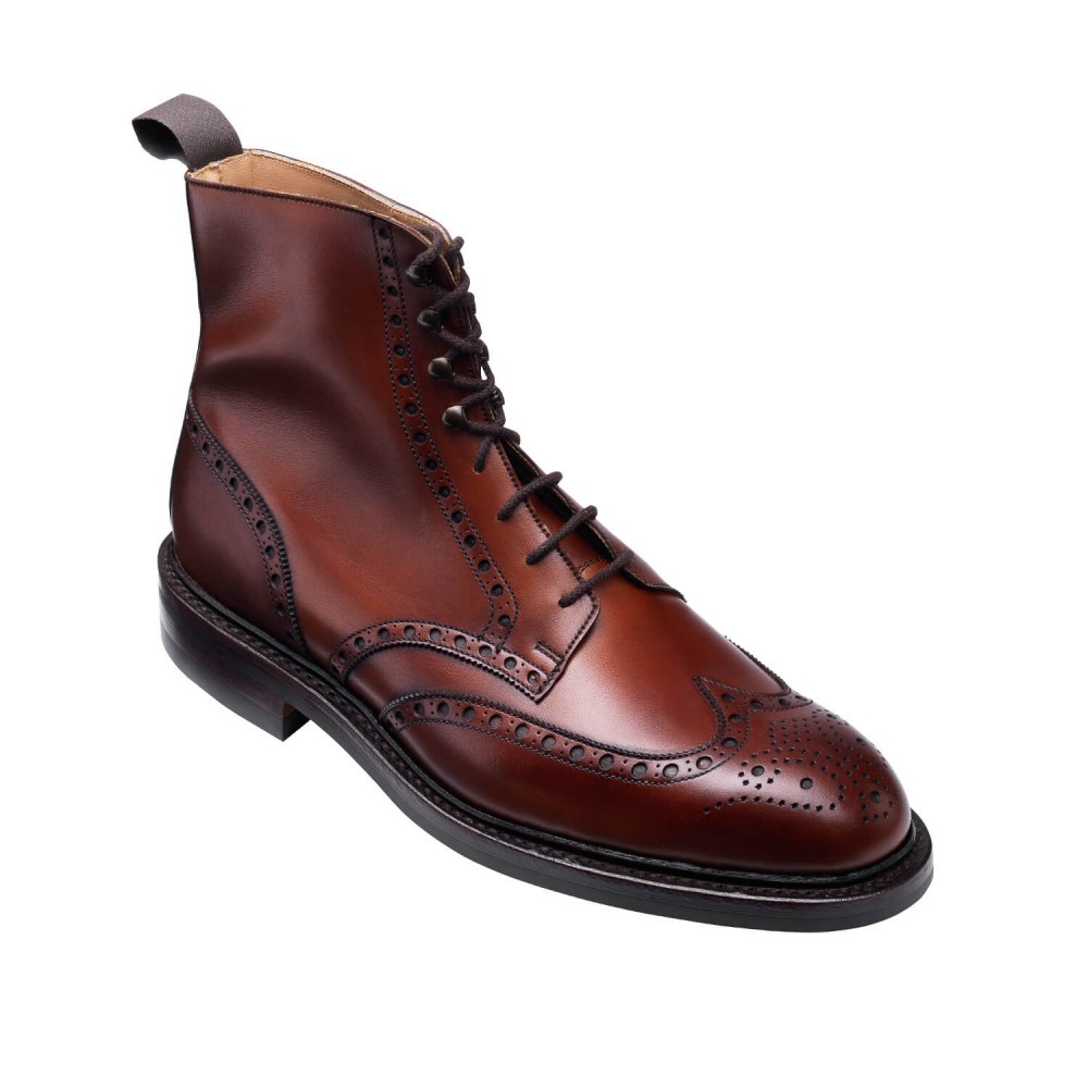 Men Maroon Red High Ankle Brogue Toe Wing Tip Lace Up Real Leather Boot ...