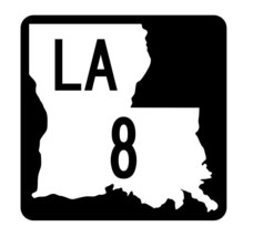 Louisiana State Highway 8 Sticker Decal R5736 Highway Route Sign - $1.45+