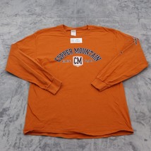 Copper Mountain Shirt Men L Orange Gildan Long Sleeve Print Sweater Sweatshirt - $25.72
