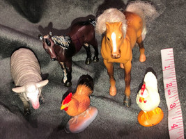 Farm Animals Birthday Cake Topper Kids Play Firgure Toys Boys Girls Hors... - $23.00