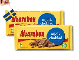 2 Bars of Marabou Milk Chocolate 200g (7.05 Oz), Swedish mjölk choklad, Fika - $10.50