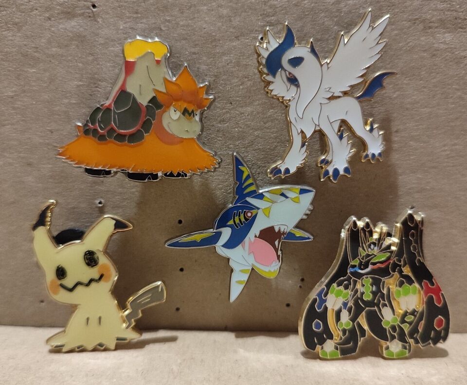 Official Pokemon Pins Lot Mimikyu Absol Sharpedo Camerupt and Zygarde ...