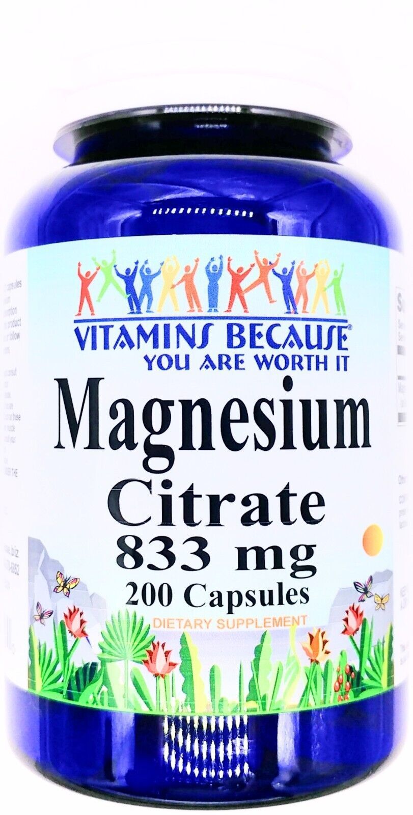 200 capsule magnesium citrate 833mg high potency extra strength pill